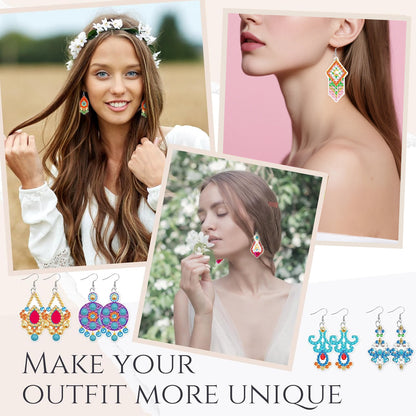 20 Pairs Rhinestones Painting Earrings Making Kit