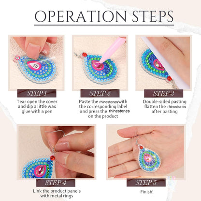 20 Pairs Rhinestones Painting Earrings Making Kit