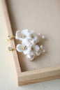 Ceramic Flower Pearl Embellished Bridal Hairpin Hair Plug Simple Hair Accessories