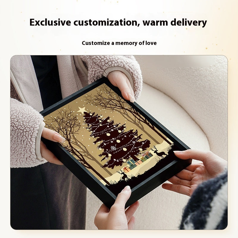 Luminous Speaker Christmas Tree Painting Bluetooth Speaker Desktop Ornament Gift Light And Shadow Art Lighting