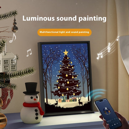 Luminous Speaker Christmas Tree Painting Bluetooth Speaker Desktop Ornament Gift Light And Shadow Art Lighting