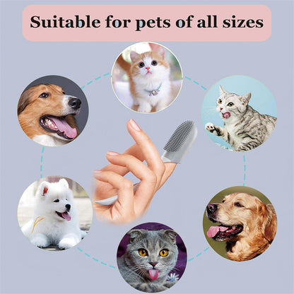Dog Tooth Cleaning Brush Care Finger Wrap Cat Dog Oral Cleaning Toothbrush Tool Silicone
