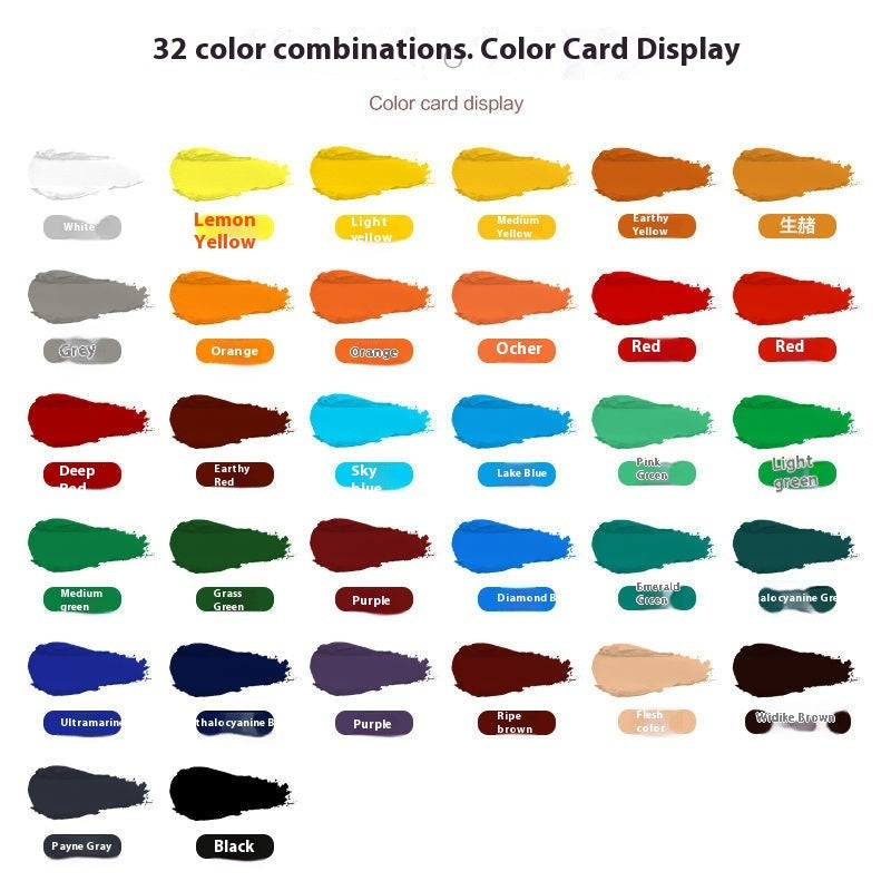 Propylene Paint Set 12ml Waterproof Beginner Children's Painting 12182436 Color Oil Painting