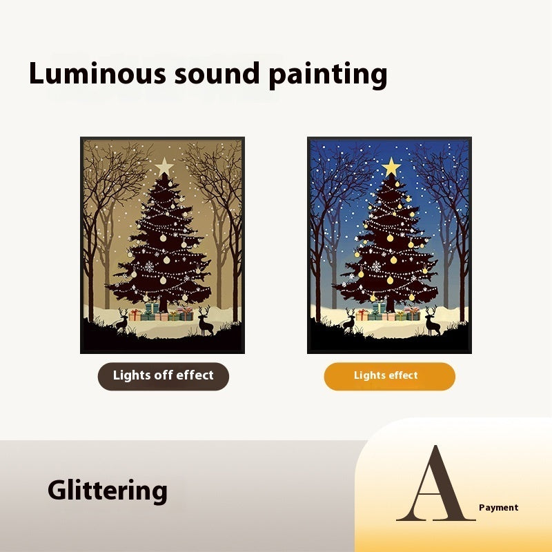 Luminous Speaker Christmas Tree Painting Bluetooth Speaker Desktop Ornament Gift Light And Shadow Art Lighting