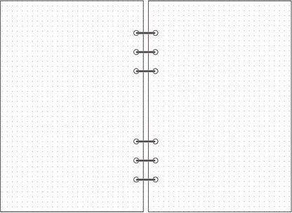 6-hole Notebook Loose-leaf Refill Blank Dot Matrix Horizontal Line