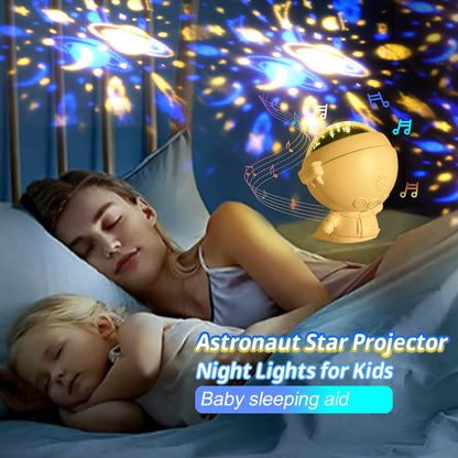 Galaxy Star Projector Starry Sky Night Light Astronaut Lamp Room Decor Gift Child Kids Baby Christmas Spaceman Projection